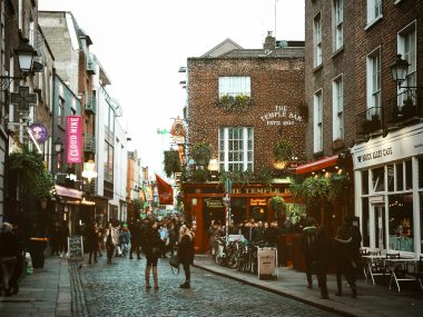 rue emblématique de Dublin pour la saint-patrick